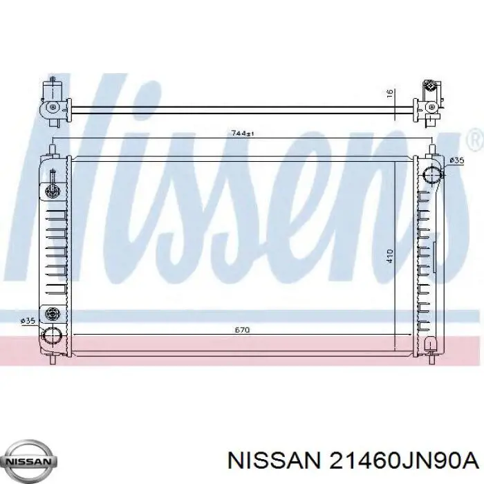 Радіатор основний Nissan/Infiniti 21460JN90A ціна, від 110.92 USD