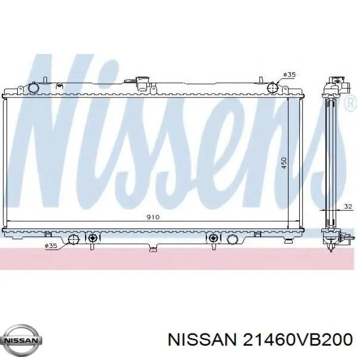 21460VB200 Nissan радіатор охолодження двигуна