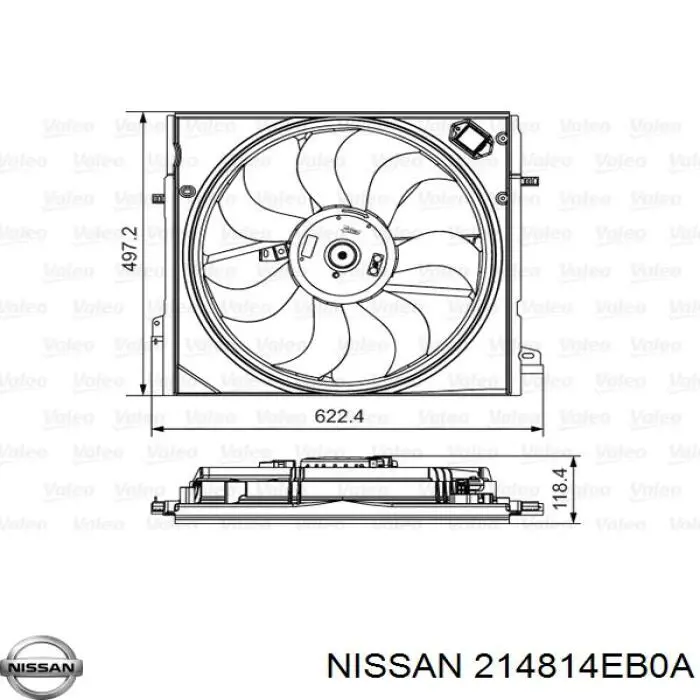 Дифузор радіатора охолодження, в зборі з двигуном і крильчаткою Nissan/Infiniti 214814EB0A ціна, від 78.74 USD