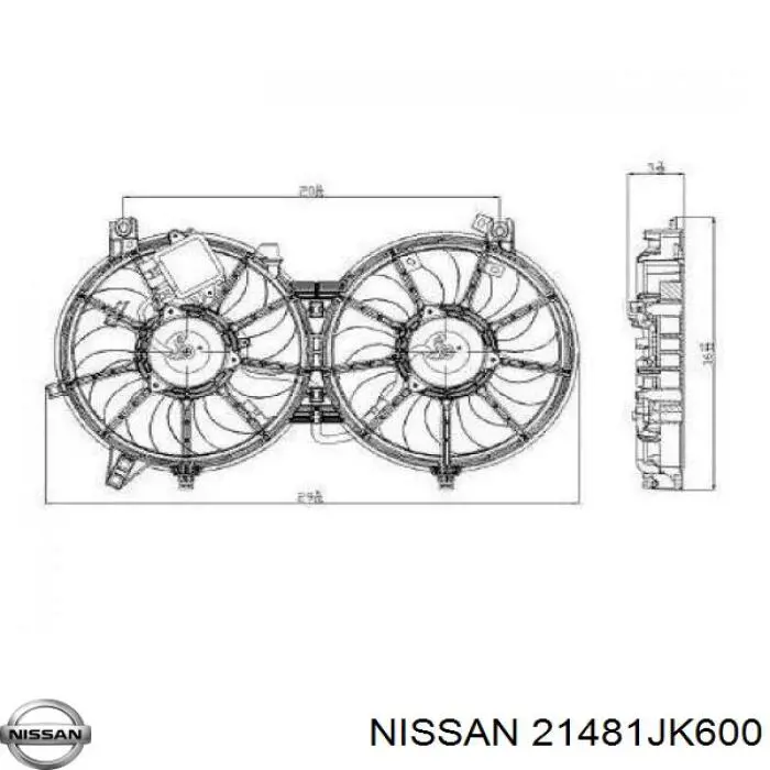 Дифузор радіатора охолодження, в зборі з двигуном і крильчаткою Nissan/Infiniti 21481JK600 ціна, від 203.02 USD