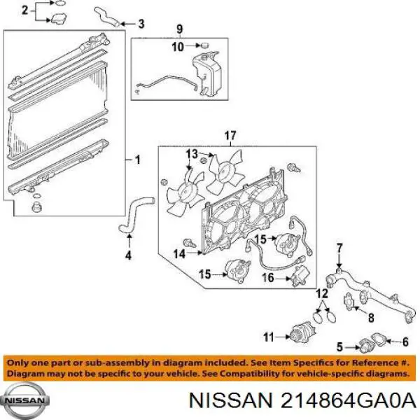 Купити 214864GA0A Nissan/Infiniti Вентилятор/крильчатка радіатора охолодження, лівий
