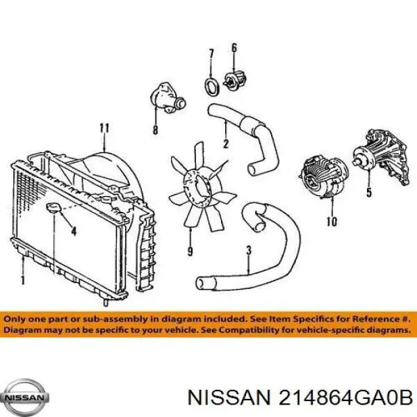 214864GA0B Nissan/Infiniti Вентилятор кондиціонера, правий