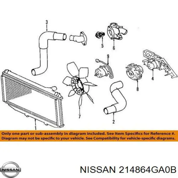 Вентилятор / крильчатка радіатора охолодження, правий Nissan/Infiniti 214864GA0B ціна, від 13.36 USD
