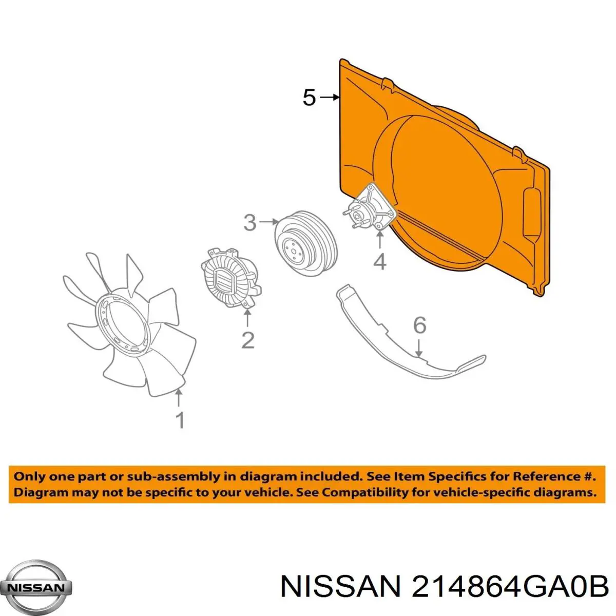 214864GA0B Nissan/Infiniti Вентилятор кондиціонера, правий