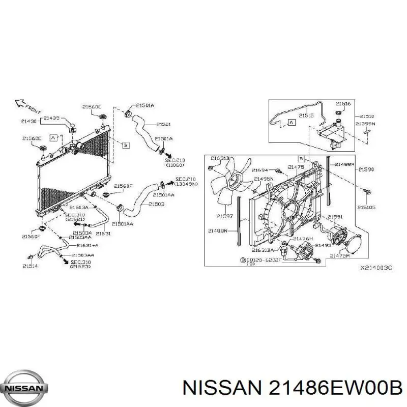 21486EW00B Nissan/Infiniti Вентилятор / крильчатка радіатора охолодження