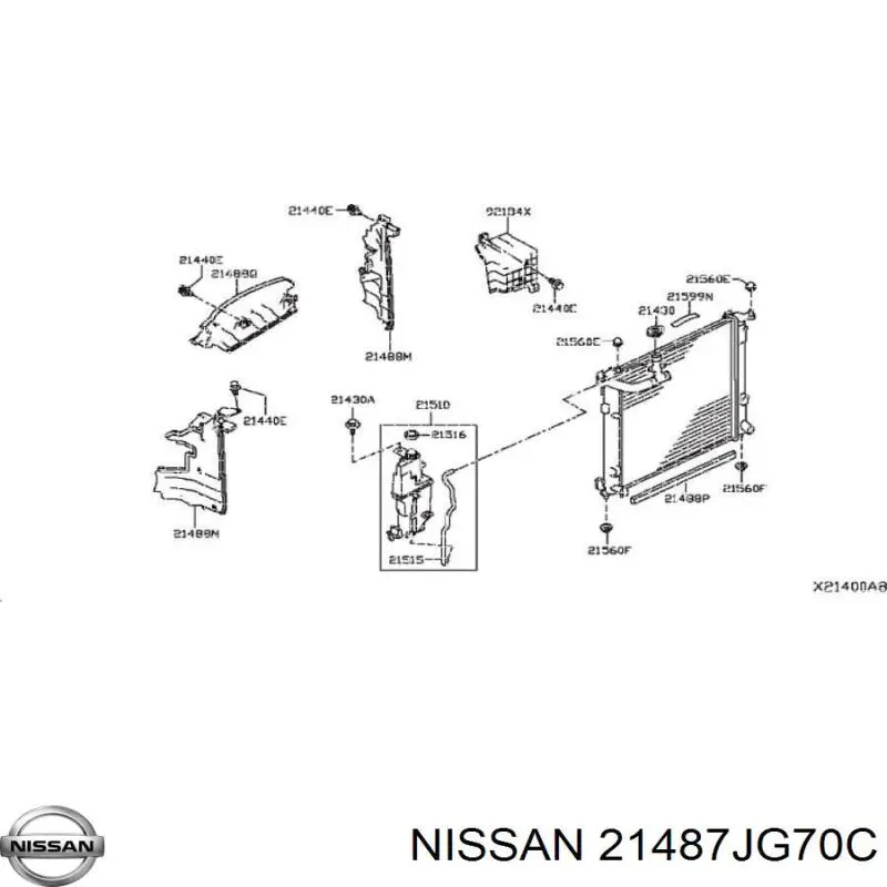 21487JG70A Nissan двигун вентилятора системи охолодження