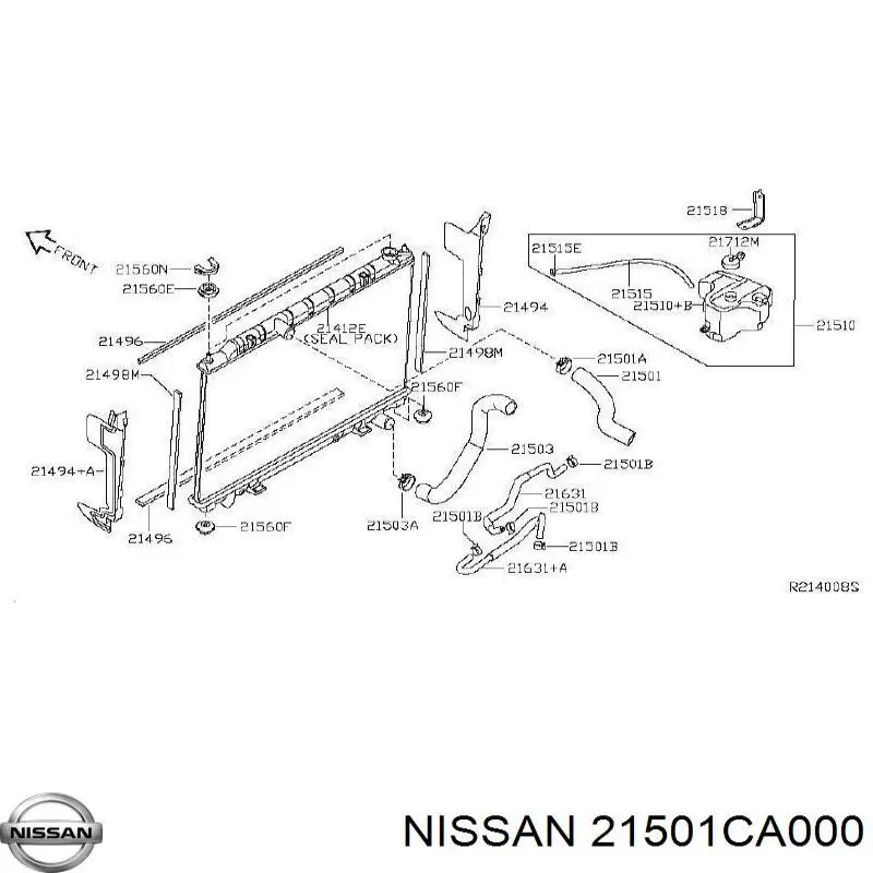 Шланг/патрубок радіатора охолодження, верхній Nissan Murano (Z50) (Нісан Мурано)