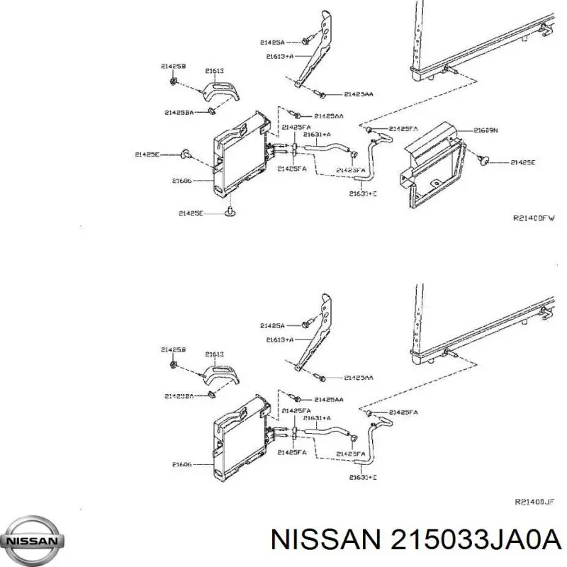 215033JA0A Nissan/Infiniti Шланг/патрубок радіатора охолодження, нижній