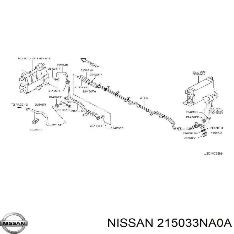 215033NA0A Nissan/Infiniti Шланг/патрубок радіатора охолодження, нижній