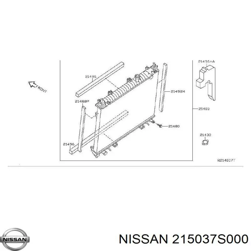 Шланг/патрубок радіатора охолодження, нижній Nissan/Infiniti 215037S000 ціна, від 37.71 USD