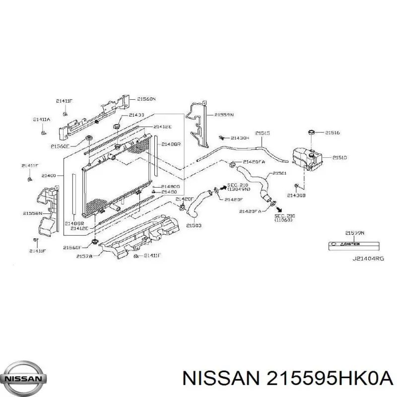 215595HK0A Nissan/Infiniti Повітропровід (дефлектор) радіатора, лівий