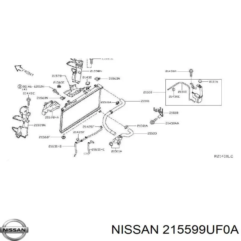 Повітропровід / дефлектор радіатора, лівий 215599UF0A Nissan