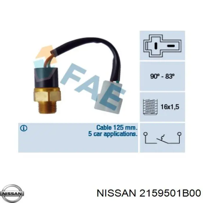 Купити 2159501B00 Nissan/Infiniti Датчик включення вентилятора