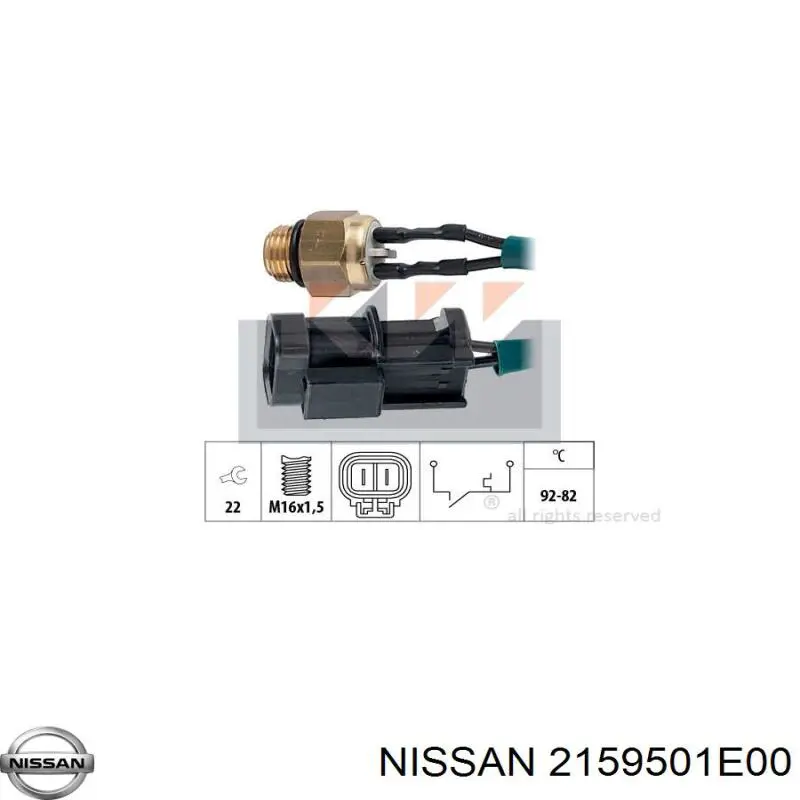 2159501E00 Nissan термо-датчик включення вентилятора радіатора