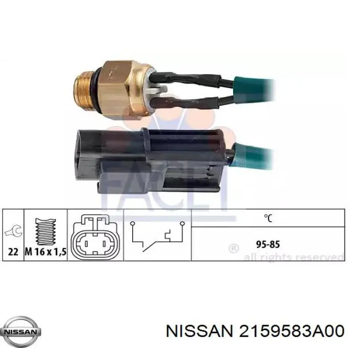 Датчик температури радіатора Nissan/Infiniti 2159583A00 ціна, від 15.10 USD