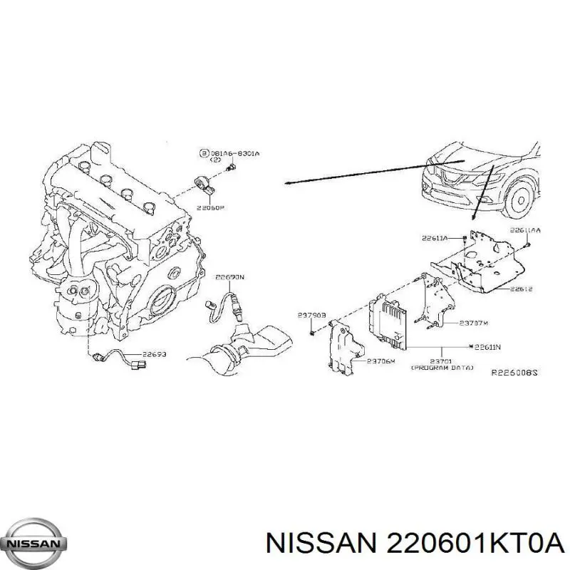 Датчик детонації 220601KT0A Nissan/Infiniti