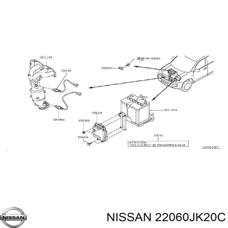 Датчик детонації Nissan/Infiniti 22060JK20C ціна, від 3.71 USD