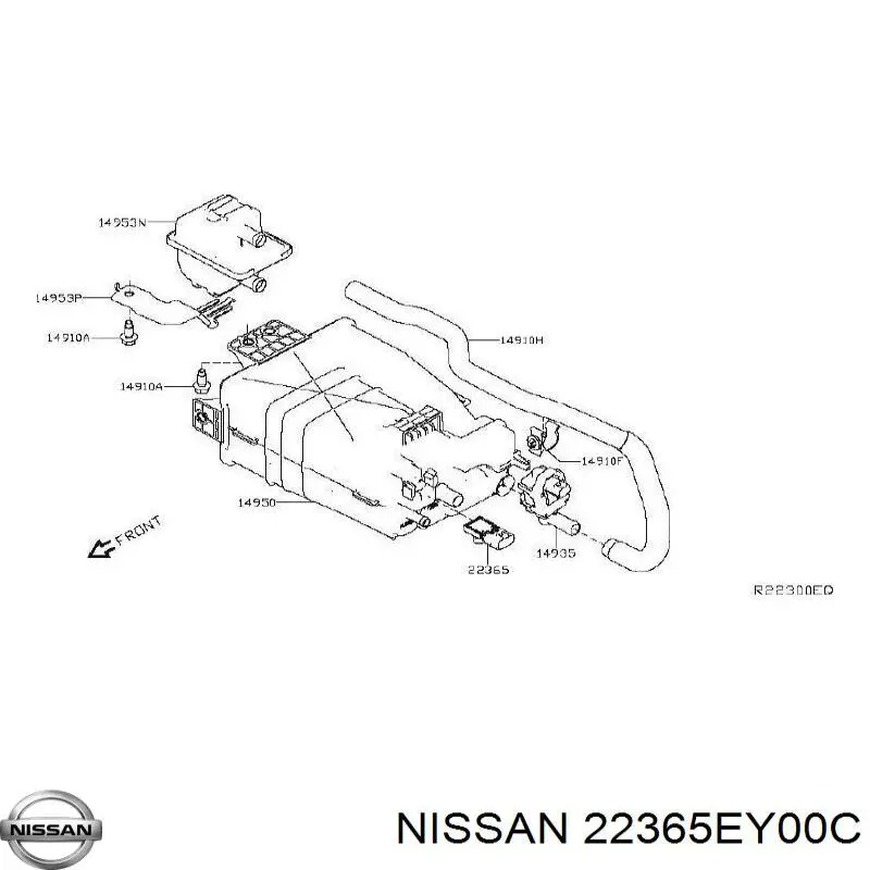 22365EY00C Nissan датчик тиску системи рекуперації парів