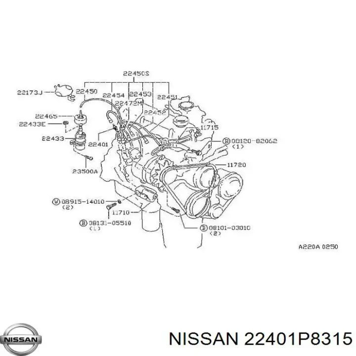 Свічки запалювання 22401P8315 Nissan/Infiniti