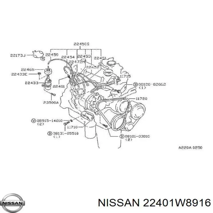 22401W8916 Nissan свіча запалювання