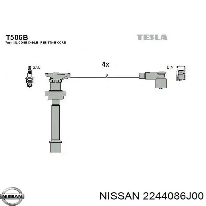 Дроти запалювання Nissan/Infiniti 2244086J00 ціна, від 34.50 USD