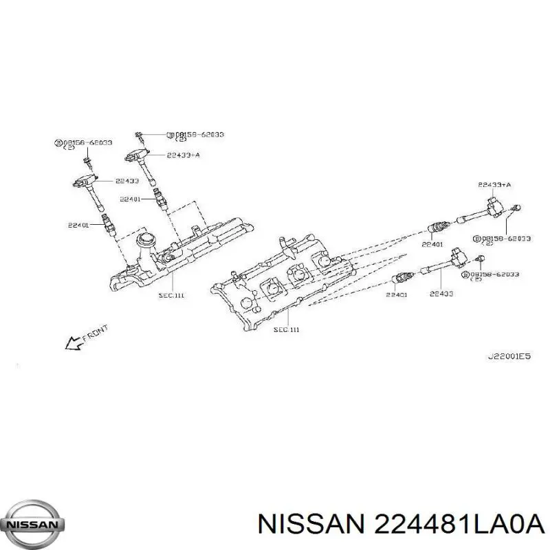 Котушка запалювання 224481LA0A Nissan