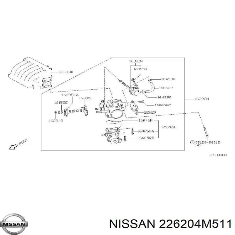 Купити 226204M511 Nissan/Infiniti Потенціометр