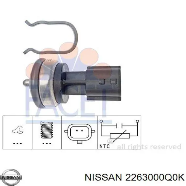 Купити 2263000Q0K Nissan/Infiniti Датчик температури охолоджуючої рідини
