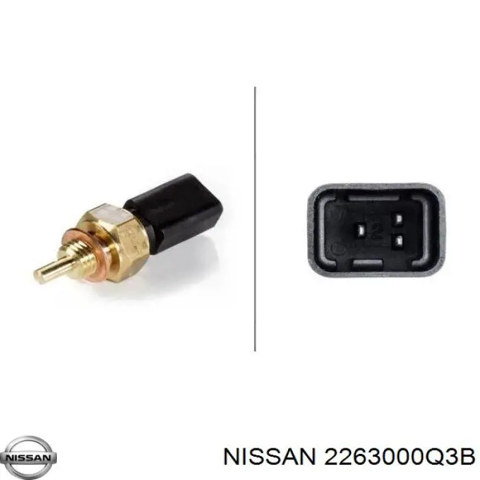 2263000Q3B Nissan датчик температури охолоджуючої рідини