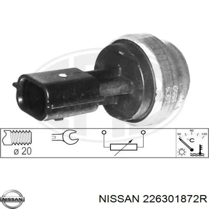 Датчик температури охолоджуючої рідини 226301872R Nissan