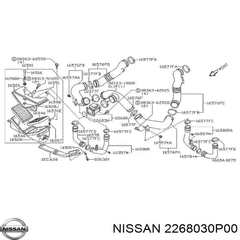 2268030P00 Nissan/Infiniti Датчик витрати повітря