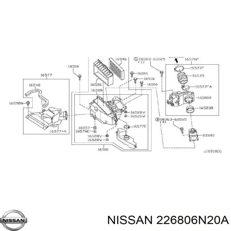 226806N20A Nissan/Infiniti Датчик витрати повітря