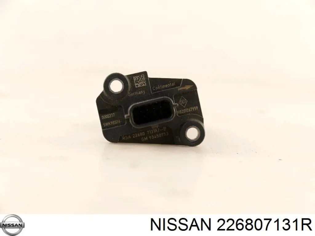 226807131R Nissan датчик потоку (витрати повітря, витратомір MAF - (Mass Airflow))