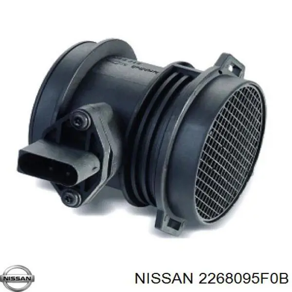 2268095F0B Nissan датчик потоку (витрати повітря, витратомір MAF - (Mass Airflow))