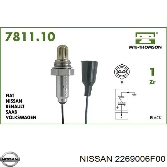 Лямбдазонд, датчик кисню до каталізатора 2269006F00 Nissan/Infiniti