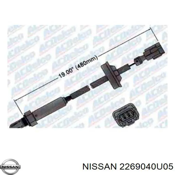 Лямбдазонд, датчик кисню до каталізатора Nissan/Infiniti 2269040U00 ціна, від 29.90 USD