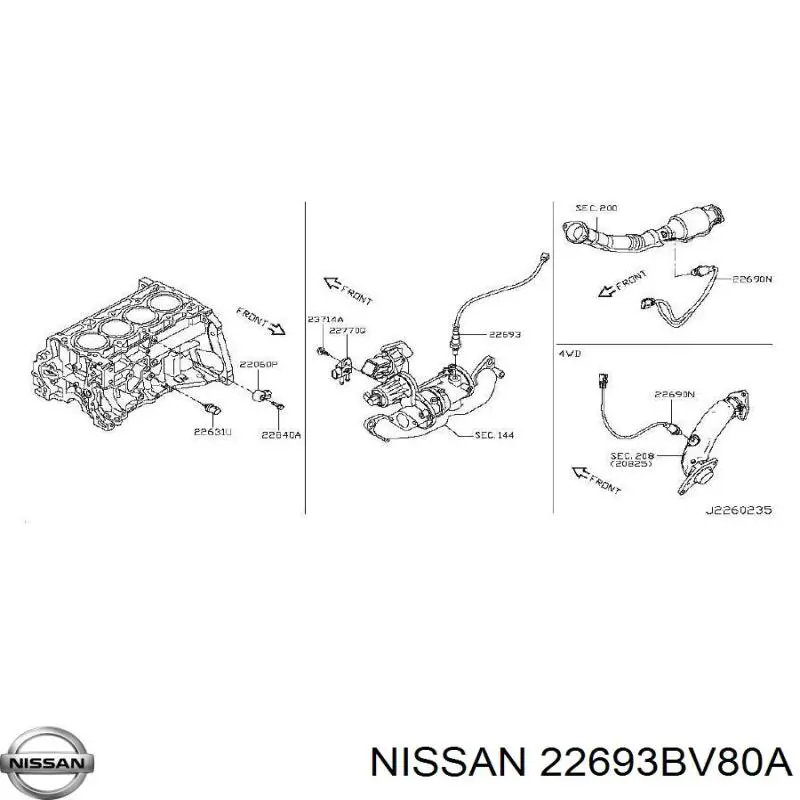 Лямбдазонд, датчик кисню до каталізатора Nissan JUKE JPN (F15) (Нісан Жук)