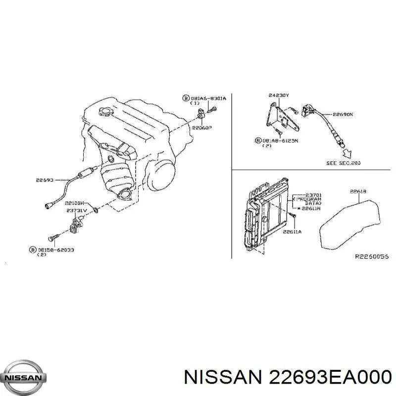 Лямбдазонд, датчик кисню до каталізатора Nissan/Infiniti 22693EA000 ціна, від 38.00 USD