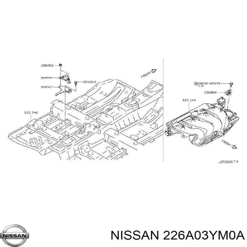 Купити 226A03YM0A Nissan/Infiniti Лямбдазонд, датчик кисню до каталізатора