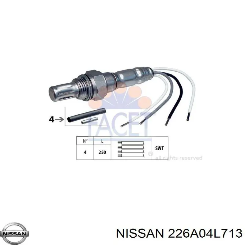 226A04L711 Nissan/Infiniti Лямбда зонд після каталізатора
