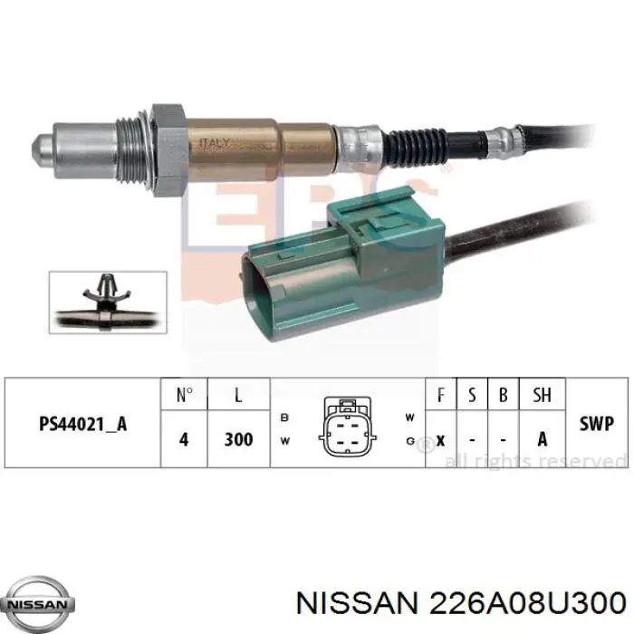 226A08U300 Nissan лямбда-зонд, датчик кисню після каталізатора