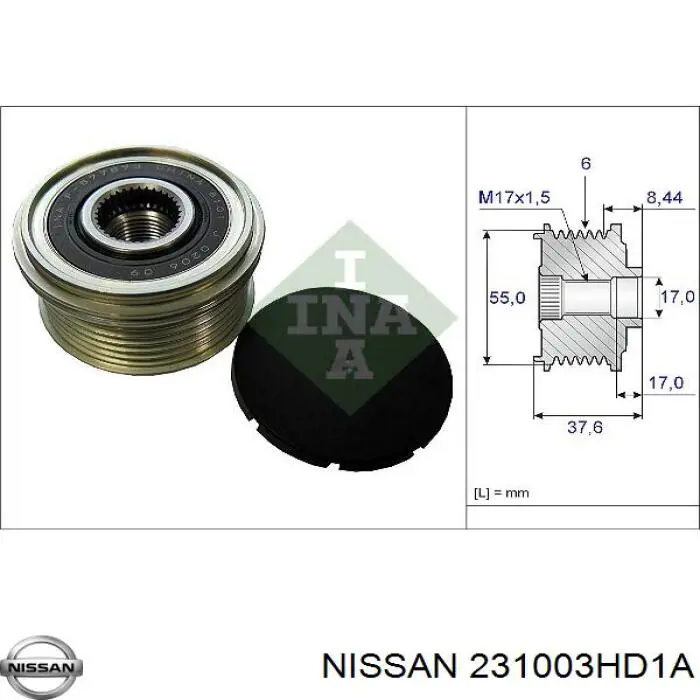Купити 231003HD1A Nissan/Infiniti Генератор