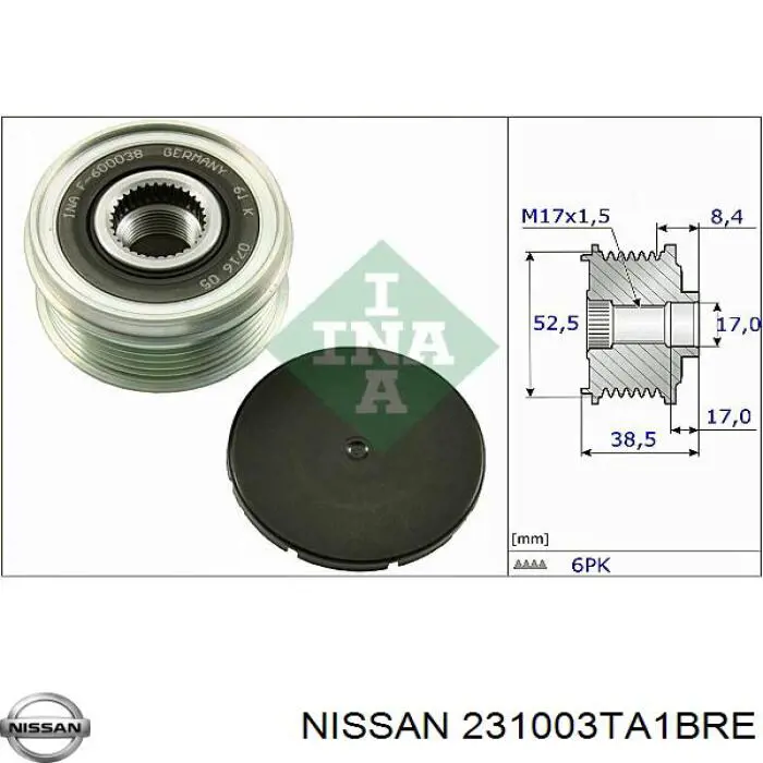 231003TA1BRE Nissan/Infiniti Авто генератор