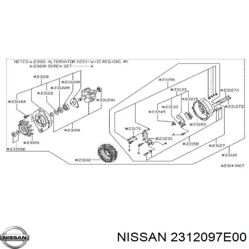 Купити 2312097E00 Nissan/Infiniti Підшипник генератора