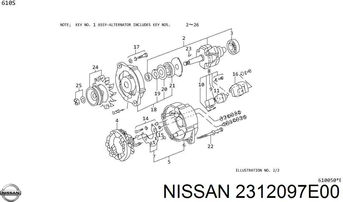 2312097E00 Nissan підшипник генератора