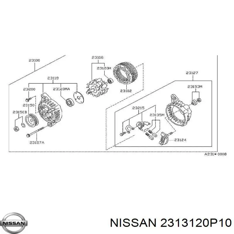  Nissan/Infiniti 2313120P10 ціна, від 6.51 USD
