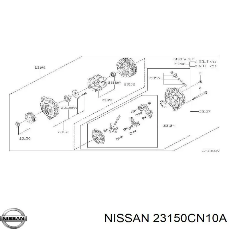 Інерційний шків Nissan/Infiniti 23150CN10A ціна, від 82.78 USD