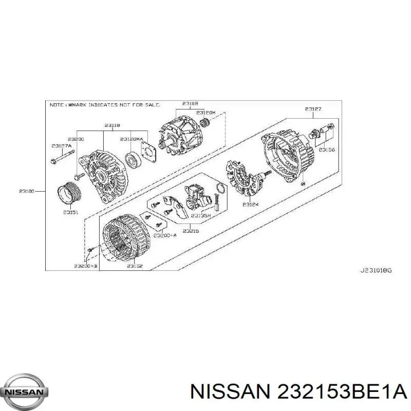 232153BE1A Nissan реле-регулятор генератора, (реле зарядки)
