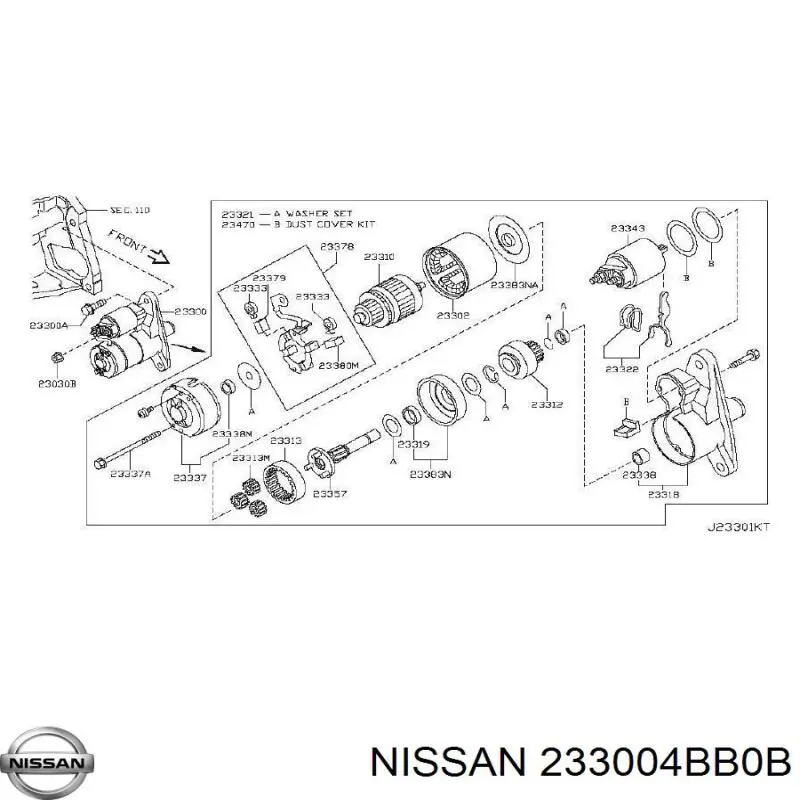 233004BB0B Nissan стартер