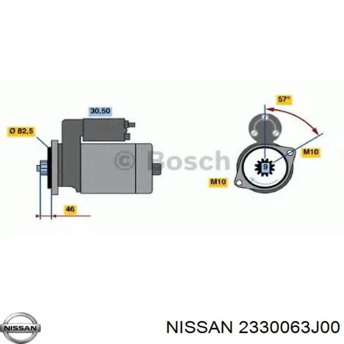 Стартер Nissan/Infiniti 2330063J00 ціна, від 105.78 USD
